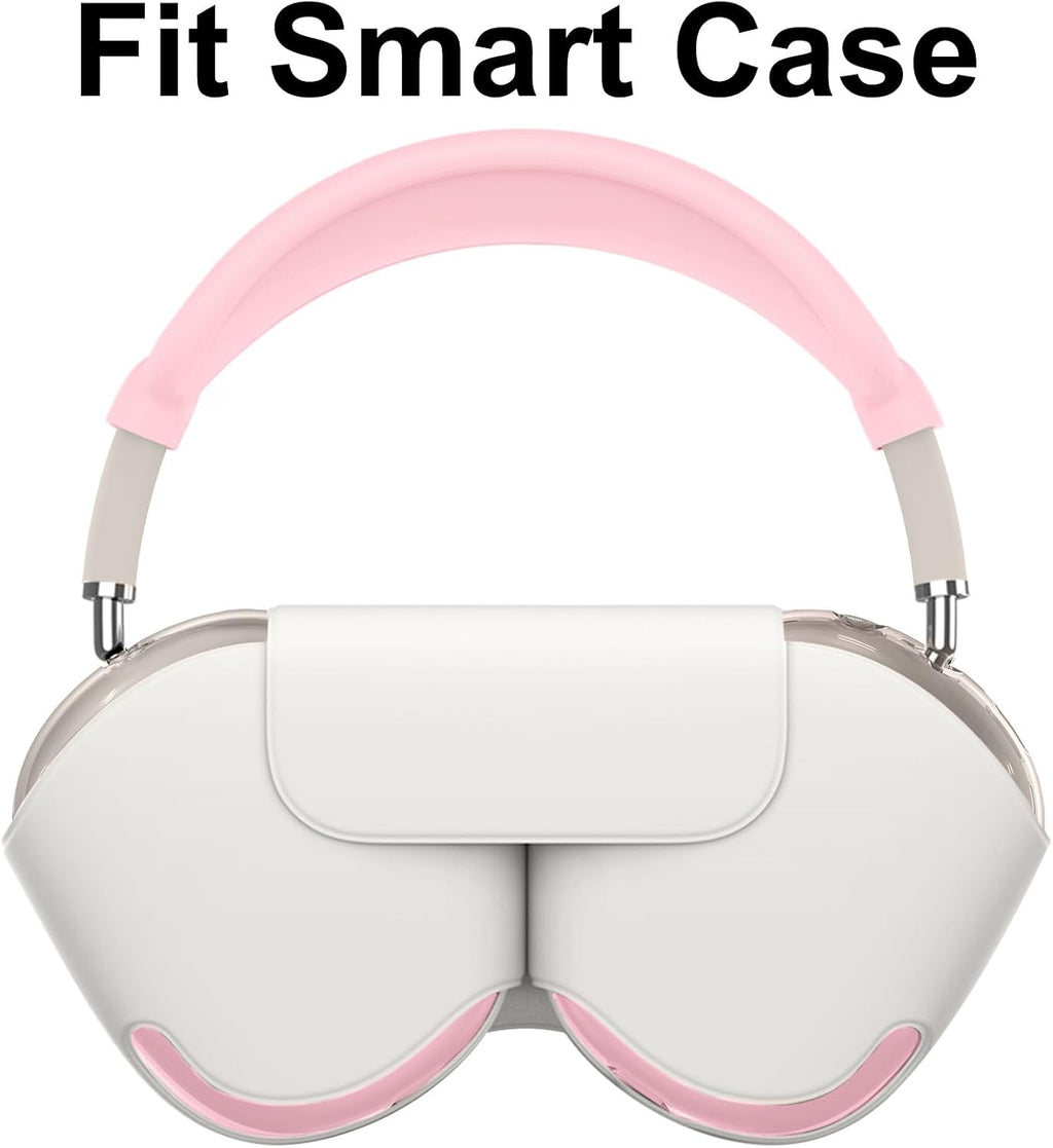 Silicone Case Cover for Airpods Max 2, Clear Gradient Soft TPU Ear Cups Cover/Ear Pad Case Cover/Headband Cover for Airpods Max 2/1 (2026/2024/2020), Transparent Accessories for Apple Airpod Max, Pink