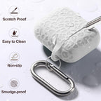 Compatible with Apple Airpods 1St/2Nd Generation Charging Case, Stylish Soft Silicone Leopard Print Engraved Protector with Keychain Compatible with Airpods Case, Starlight