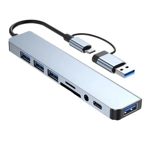 8-in-2 USB-C Hub – HDMI & SD Reader