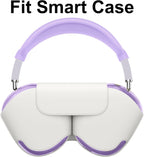 [4 in 1] Silicone Case Cover for Airpods Max,Clear Soft TPU Ear Cups Cover/Ear Pad Case/Headband Covers for Airpods Max(2024/2020),Transparent Accessories for Apple Airpod Max (Usb-C),Pastel Lilac