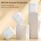 Compatible with Apple Airpods 1St/2Nd Generation Charging Case, Stylish Soft Silicone Leopard Print Engraved Protector with Keychain Compatible with Airpods Case, Starlight