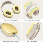 Silicone Case Cover for Airpods Max 2, Clear Soft TPU Ear Cups Cover/Ear Pad Case Cover/Headband Cover for Airpods Max 2/1 (2026/2024/2020), Transparent Accessories for Apple Airpods Max, Yellow