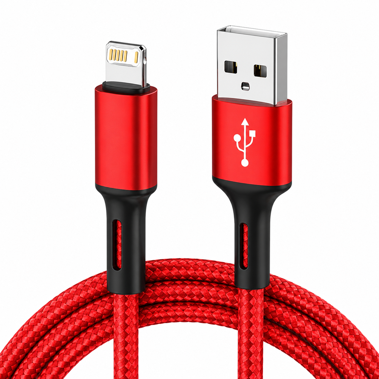 Charge your iPhone and iPad faster with this durable 3A USB-A to Lightning cable. Features fast charging, data transfer, reinforced construction and multiple colour and length options.