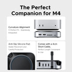USB HUB Docking Station for Mac Mini M4 M4 Pro M.2 Nvme SSD 8TB Max 10Gbps USB-A&C Ports SD&TF 170Mb/S USB Splitter Dock