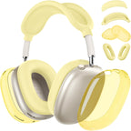 Silicone Case Cover for Airpods Max 2, Clear Soft TPU Ear Cups Cover/Ear Pad Case Cover/Headband Cover for Airpods Max 2/1 (2026/2024/2020), Transparent Accessories for Apple Airpods Max, Yellow