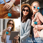 Compatible with Apple Airpods 1St/2Nd Generation Charging Case, Stylish Soft Silicone Flower Print Engraved Protector with Keychain Compatible with Airpods Case, Blue