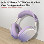 Silicone Case Cover for Airpods Max 2, Clear Gradient Soft TPU Ear Cups Cover/Ear Pad Case Cover/Headband Cover for Airpods Max 2/1 (2026/2024/2020),Transparent Accessories for Apple Airpod Max,Purple