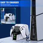 PS5 Controller Charging Station, Dual Charging Stand for Charging PS5 Elite Controllers, Charging Station for Charging 2 PS5 Handles, with USB Port/Memory for PS5 Charging Station Accessories