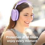 [4 in 1] Silicone Case Cover for Airpods Max,Clear Soft TPU Ear Cups Cover/Ear Pad Case/Headband Covers for Airpods Max(2024/2020),Transparent Accessories for Apple Airpod Max (Usb-C),Pastel Lilac