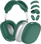 Silicone Case Cover for Airpods Max Headphones, 4 in 1 Accessories Kit: Anti-Scratch Ear Cups/Ear Pad Case/Up down Headband Cover for Airpod Max, Soft Skin Protector for Airpods Max Cover (Green)