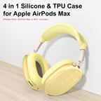 Silicone Case Cover for Airpods Max 2, Clear Soft TPU Ear Cups Cover/Ear Pad Case Cover/Headband Cover for Airpods Max 2/1 (2026/2024/2020), Transparent Accessories for Apple Airpods Max, Yellow