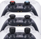 Studded Silicone Rubber Gel Customizing Skin Cover for PS5 Controller X 1(Camouflage Blue) with Pro Thumb Grips X 10