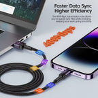 USB Cable for Iphone 14 13 12 Pro Max X XS XR 8 7 plus Ipad Fast Charging Charger Aluminum Ip Cable for Iphone Data Cord
