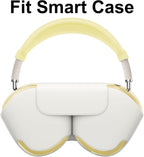 Silicone Case Cover for Airpods Max 2, Clear Soft TPU Ear Cups Cover/Ear Pad Case Cover/Headband Cover for Airpods Max 2/1 (2026/2024/2020), Transparent Accessories for Apple Airpods Max, Yellow