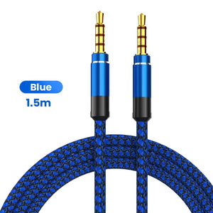 1.5m 3.5mm AUX Audio Cable – Braided Male to Male