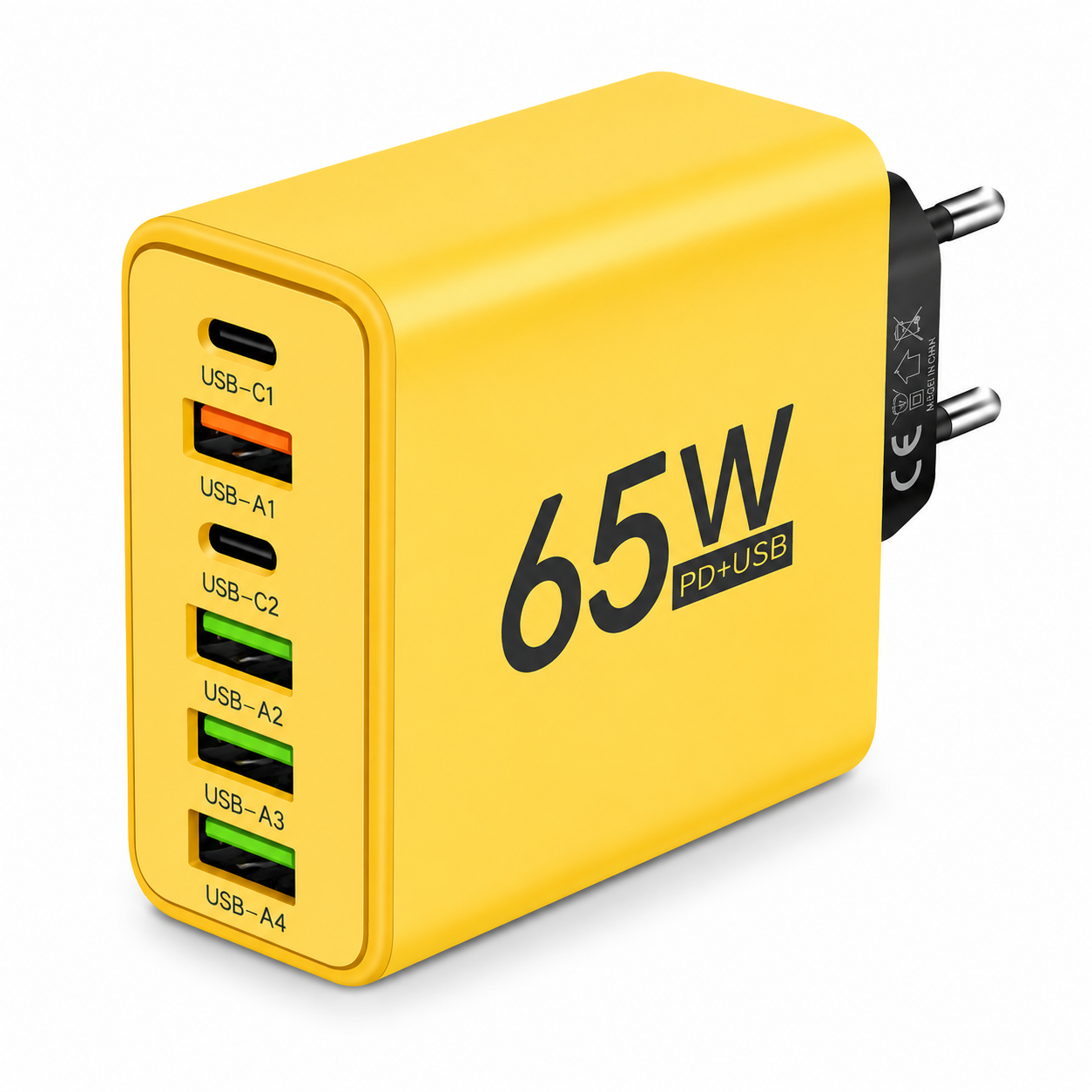 65W 6-Port USB-C Fast Charger with Power Delivery