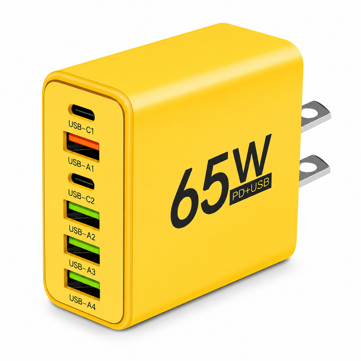 65W 6-Port USB-C Fast Charger with Power Delivery