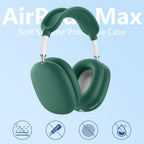 Silicone Case Cover for Airpods Max Headphones, 4 in 1 Accessories Kit: Anti-Scratch Ear Cups/Ear Pad Case/Up down Headband Cover for Airpod Max, Soft Skin Protector for Airpods Max Cover (Green)