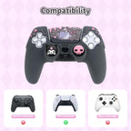 Silicone PS5 Controller Cover Skin Set,Anti-Slip Soft Protective Case for Ps5 Wireless Controller with 2 Thumb Grip Caps and 1 Sticker (Kml-Black)