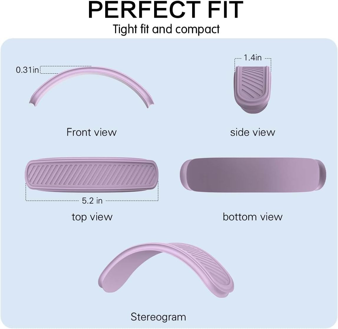 Headband Cover for Airpods Max (New 2024) - Soft Silicone Protector, Comfort Cushion, Top Pad Accessory Compatible with Apple Airpods Max (Purple)