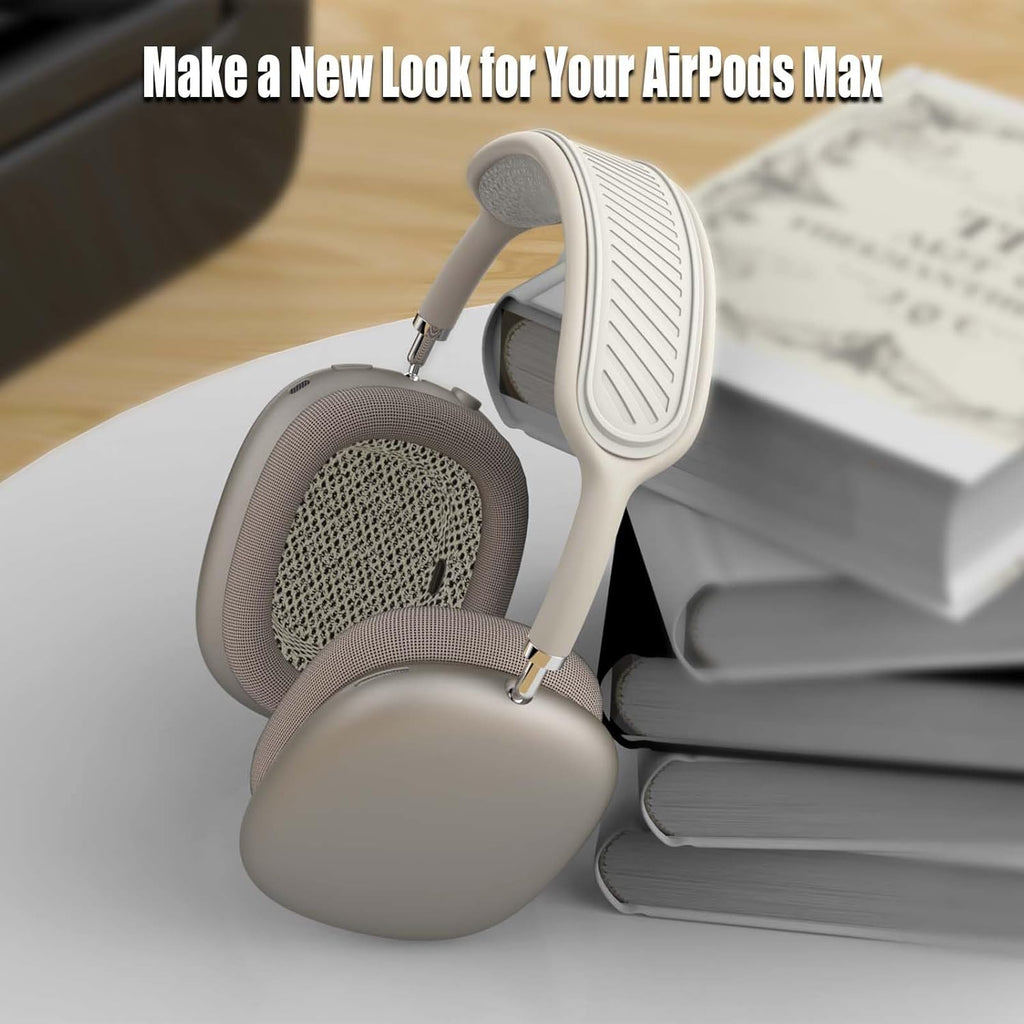 Headband Cover for Airpods Max (New 2024), Soft Silicone Airpods Max Headphone Headband Protectors/Comfort Cushion/Top Pad Protector Accessories Compatible with Apple Airpods Max (Off-White)