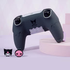 Silicone PS5 Controller Cover Skin Set,Anti-Slip Soft Protective Case for Ps5 Wireless Controller with 2 Thumb Grip Caps and 1 Sticker (Kml-Black)