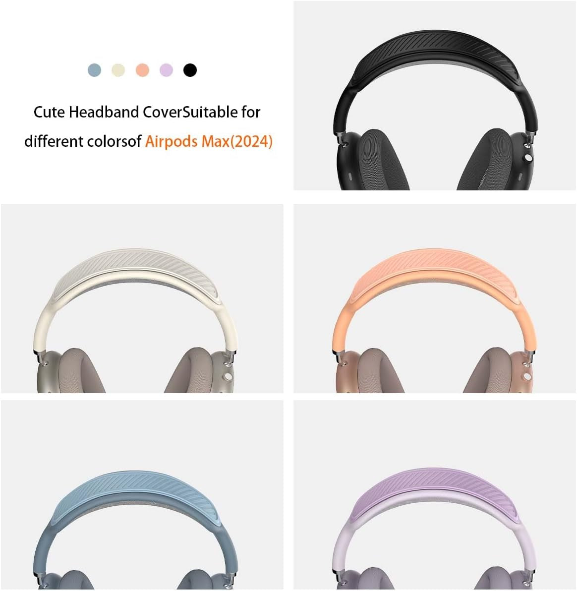 Headband Cover for Airpods Max (New 2024), Soft Silicone Airpods Max Headphone Headband Protectors/Comfort Cushion/Top Pad Protector Accessories Compatible with Apple Airpods Max (Orange)