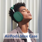 Silicone Case Cover for Airpods Max Headphones, 4 in 1 Accessories Kit: Anti-Scratch Ear Cups/Ear Pad Case/Up down Headband Cover for Airpod Max, Soft Skin Protector for Airpods Max Cover (Green)