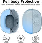 Silicone Case Cover for Airpods Max 2, Clear Gradient Soft TPU Ear Cups Cover/Ear Pad Case Cover/Headband Cover for Airpods Max 2/1 (2026/2024/2020), Transparent Accessories for Apple Airpod Max, Blue