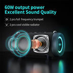 A90 Bluetooth Speaker 60W Output Power Bluetooth Speaker with Class D Amplifier Excellent Bass Performace Camping Speaker