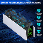 PS5 Controller Charging Station, Dual Charging Stand for Charging PS5 Elite Controllers, Charging Station for Charging 2 PS5 Handles, with USB Port/Memory for PS5 Charging Station Accessories