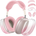Silicone Case Cover for Airpods Max 2, Clear Gradient Soft TPU Ear Cups Cover/Ear Pad Case Cover/Headband Cover for Airpods Max 2/1 (2026/2024/2020), Transparent Accessories for Apple Airpod Max, Pink