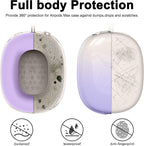 Silicone Case Cover for Airpods Max 2, Clear Gradient Soft TPU Ear Cups Cover/Ear Pad Case Cover/Headband Cover for Airpods Max 2/1 (2026/2024/2020),Transparent Accessories for Apple Airpod Max,Purple
