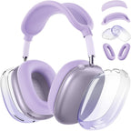 Silicone Case Cover for Airpods Max 2, Clear Gradient Soft TPU Ear Cups Cover/Ear Pad Case Cover/Headband Cover for Airpods Max 2/1 (2026/2024/2020),Transparent Accessories for Apple Airpod Max,Purple