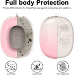 Silicone Case Cover for Airpods Max 2, Clear Gradient Soft TPU Ear Cups Cover/Ear Pad Case Cover/Headband Cover for Airpods Max 2/1 (2026/2024/2020), Transparent Accessories for Apple Airpod Max, Pink