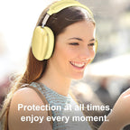 Silicone Case Cover for Airpods Max 2, Clear Soft TPU Ear Cups Cover/Ear Pad Case Cover/Headband Cover for Airpods Max 2/1 (2026/2024/2020), Transparent Accessories for Apple Airpods Max, Yellow