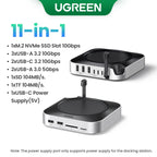 USB HUB Docking Station for Mac Mini M4 M4 Pro M.2 Nvme SSD 8TB Max 10Gbps USB-A&C Ports SD&TF 170Mb/S USB Splitter Dock