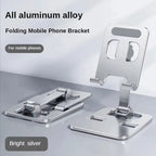 Aluminum Alloy Portable Tablet Holder for Ipad Adjustable Flexible Folding Lazy Desktop Live Mobile Phone Stand Mount