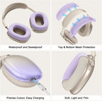 Silicone Case Cover for Airpods Max 2, Clear Gradient Soft TPU Ear Cups Cover/Ear Pad Case Cover/Headband Cover for Airpods Max 2/1 (2026/2024/2020),Transparent Accessories for Apple Airpod Max,Purple
