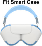 [4 in 1] Silicone Case Cover for Airpods Max, Clear Soft TPU Ear Cups Cover/Ear Pad Case Cover/Headband Cover for Airpods Max (2024/2020), Transparent Accessories for Apple Airpod Max (Usb-C),Sky Blue