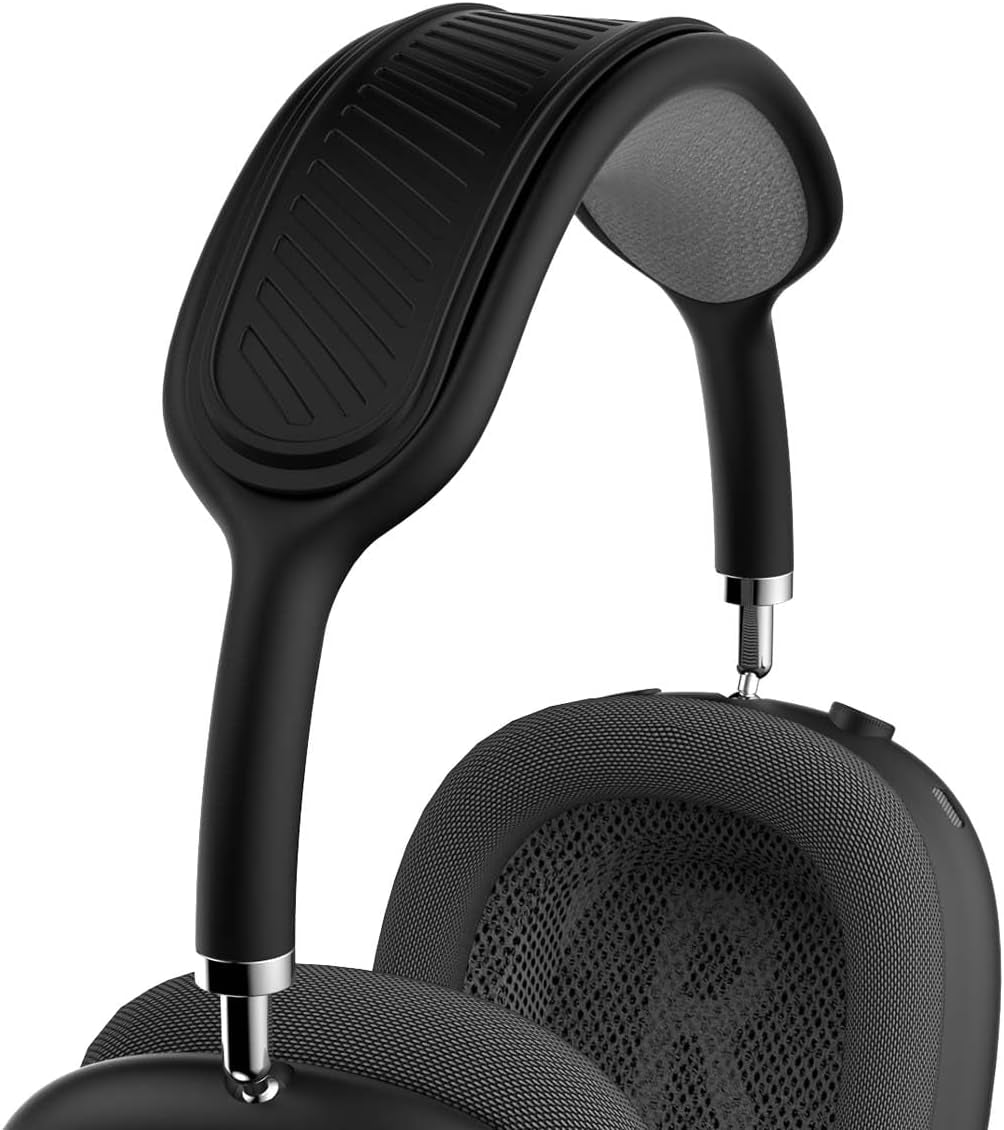 Airpods Max Headphone Cover (Black), Soft Silicone Comfort Cushion & Top Pad Protector, Compatible with Airpods Max (2020, 2024), Enhances Comfort & Protection, over Ear Form Factor