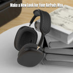 Airpods Max Headphone Cover (Black), Soft Silicone Comfort Cushion & Top Pad Protector, Compatible with Airpods Max (2020, 2024), Enhances Comfort & Protection, over Ear Form Factor