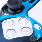 Studded Silicone Cover Skin Case for PS5 Controller X 2(Camouflage Red+Blue) with Pro Thumb Grips X 10